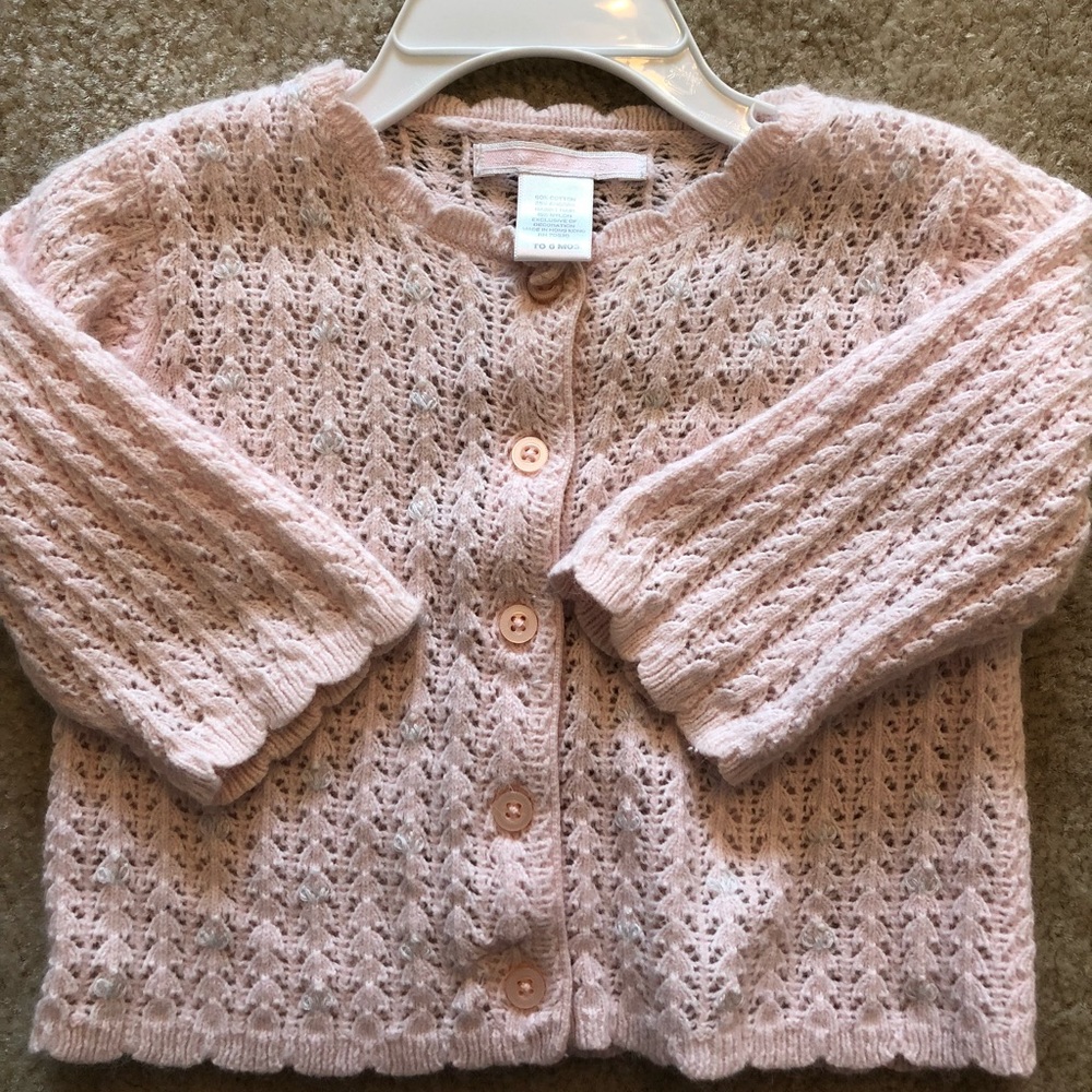 Janie and Jack pink Angora sweater